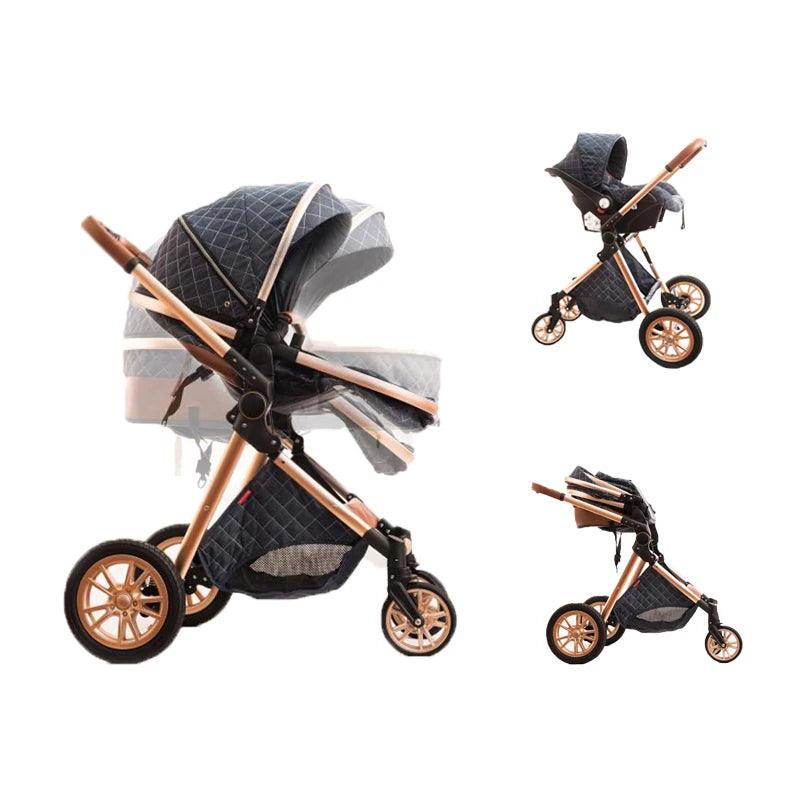 3-in-1 Baby Stroller Fast and Free Shipping Infant Carriage Neworn Pram Combo Portable Basket - Thebabycastle