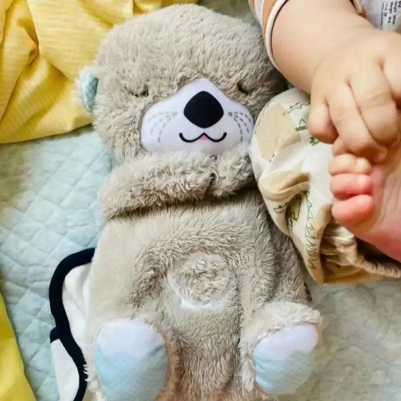 Baby Breathe Bear Soothes Baby Otter Plush Toy Children Soothing Music Sleep Companion Sound And Light Stuffed Doll Toy Gifts - Thebabycastle