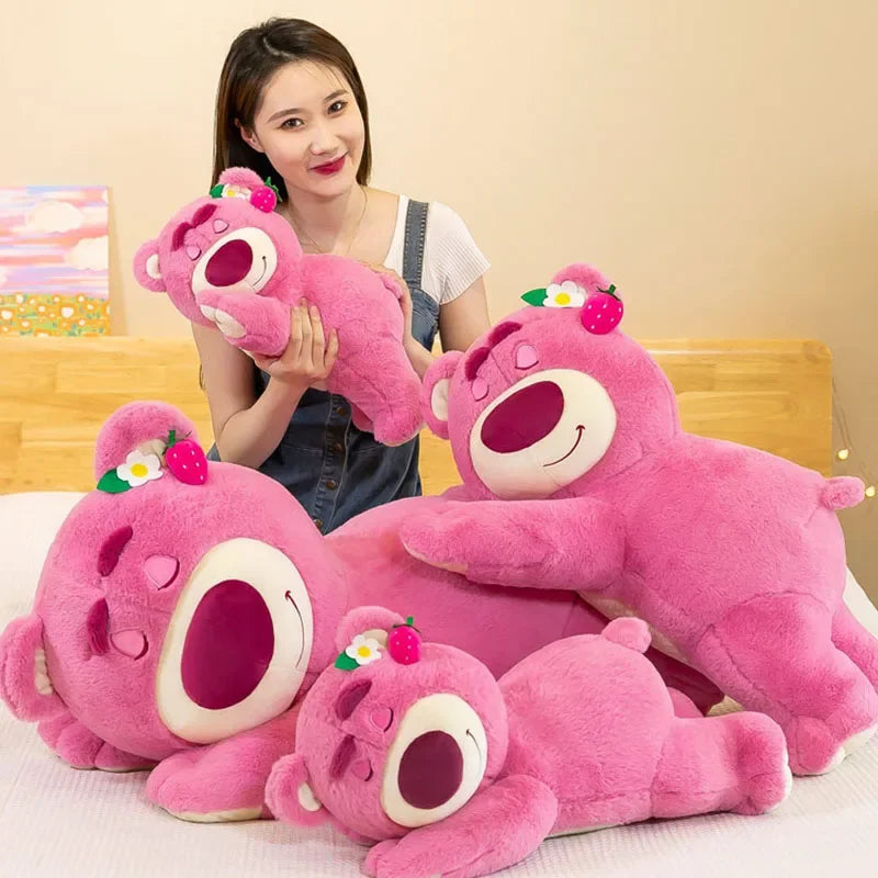 40cm Disney Toy Cute Plush Toys Pillow Cartoon Strawberry Bear Plush Doll Girls Kawaii Anime Bear Stuffed Doll for Kids Gifts - Thebabycastle