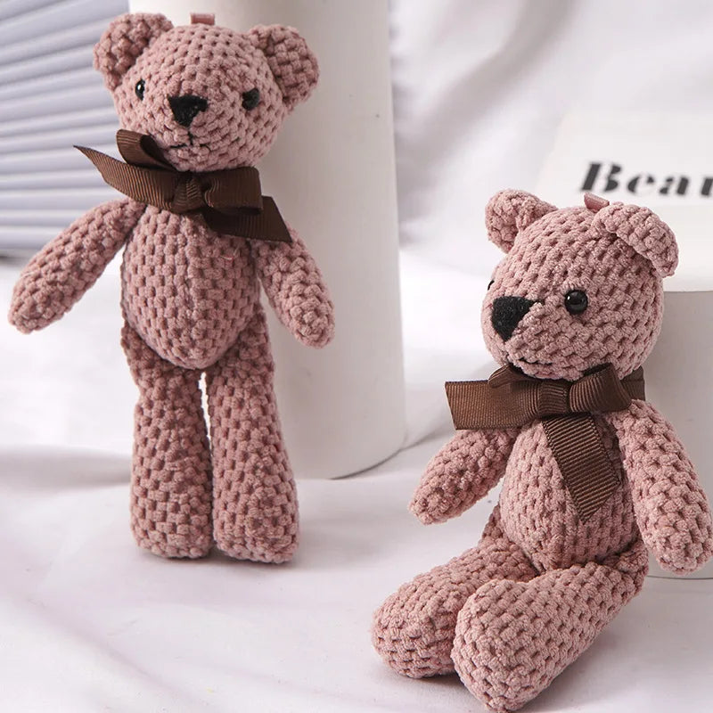 15CM Bear Stuffed Plush Toys Baby Cute Dress Key pendant Pendant Dolls Gifts Birthday Wedding Party Decor 1pcs - Thebabycastle