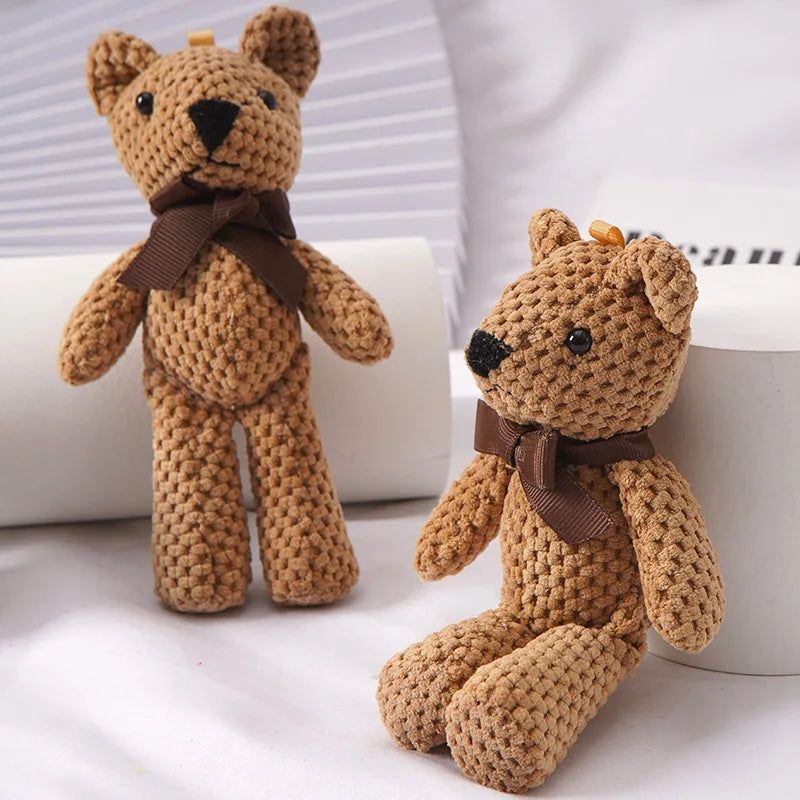 15CM Bear Stuffed Plush Toys Baby Cute Dress Key pendant Pendant Dolls Gifts Birthday Wedding Party Decor 1pcs - Thebabycastle