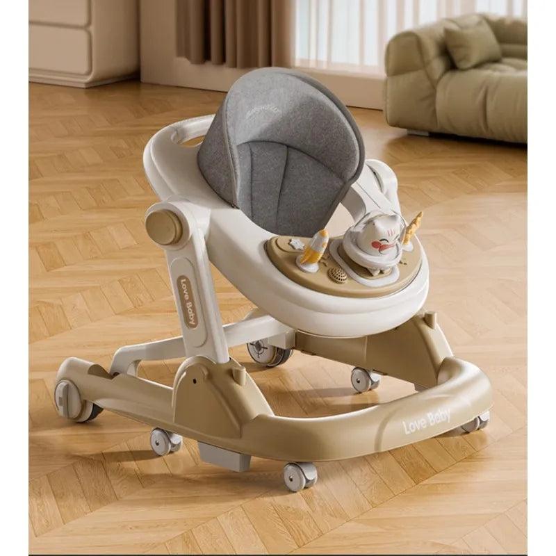 One Button Folding Multi Function Early Education Baby Walker Safety Anti O Leg New Baby Walking Anti Rollover Trolley - Thebabycastle