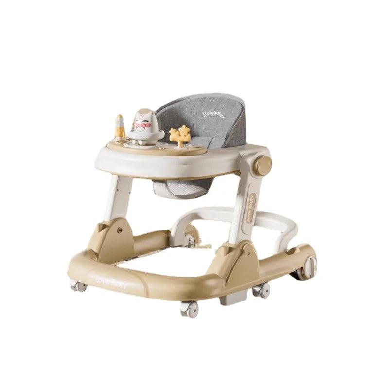 One Button Folding Multi Function Early Education Baby Walker Safety Anti O Leg New Baby Walking Anti Rollover Trolley - Thebabycastle