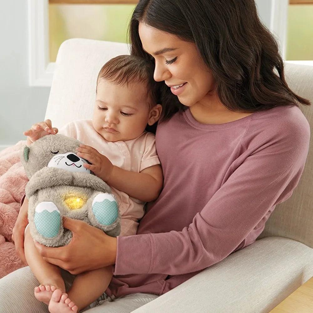 Baby Breathe Bear Soothes Baby Otter Plush Toy Children Soothing Music Sleep Companion Sound And Light Stuffed Doll Toy Gifts - Thebabycastle