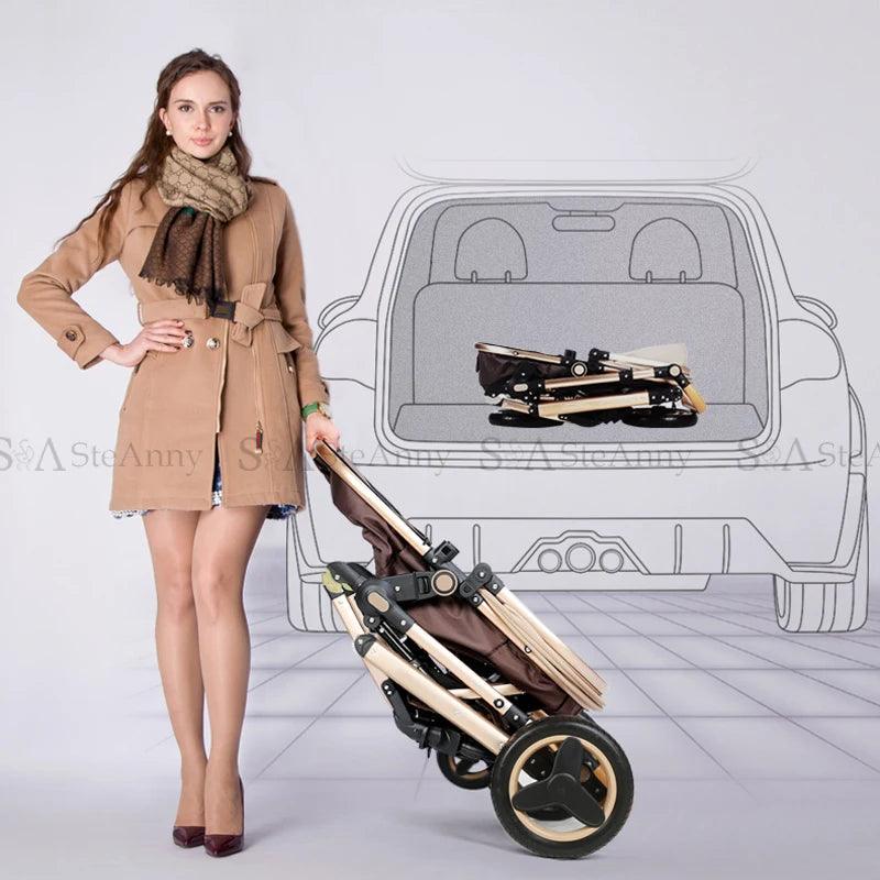 Baby Stroller Combo Car Seat Travel System Wagon Stroller Free Shipping Pram Portable baby Carriage Bassinet Pram - Thebabycastle